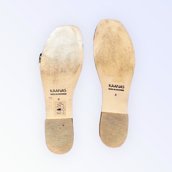 🌻Kaanas Black & Tan Woven Sandals Size 8 - Picture 9 of 10